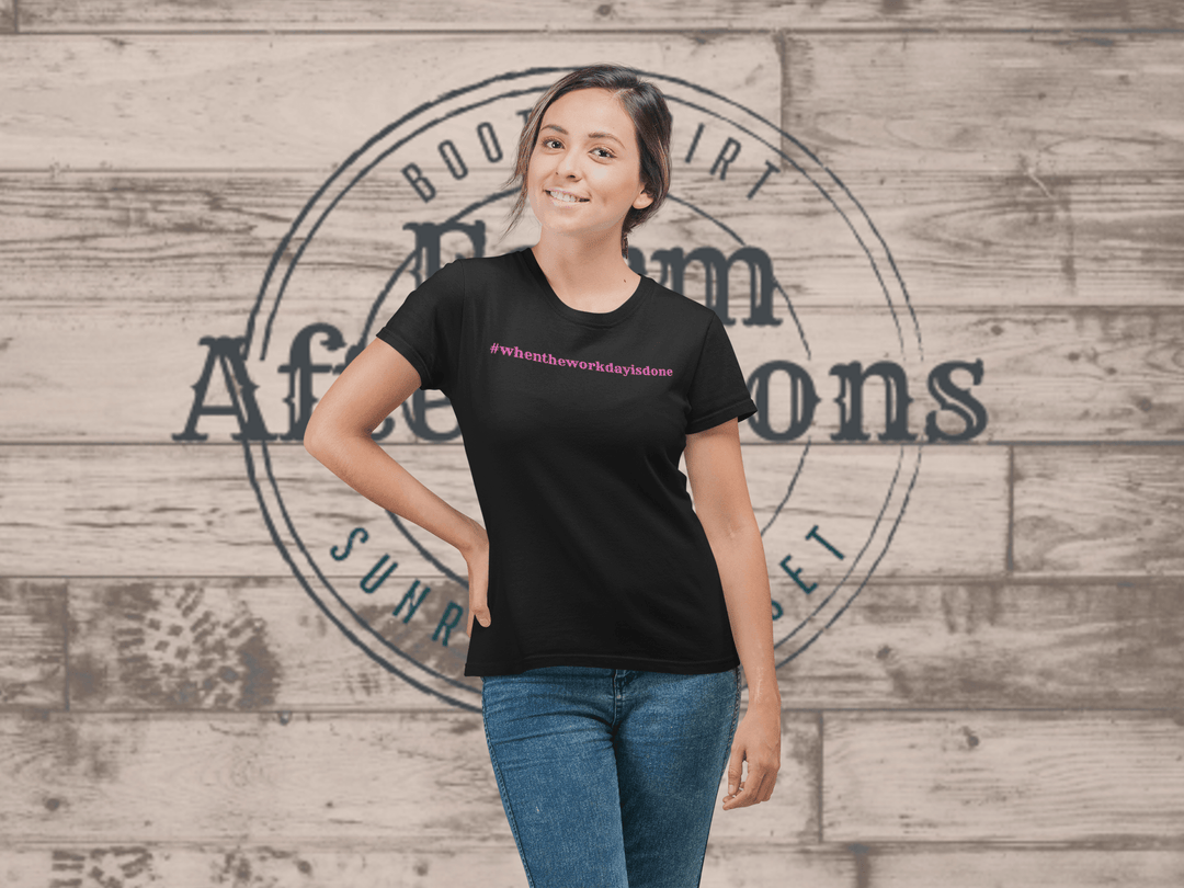 Women's Pink Merch T-shirt - [farm_afternoons]