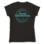 Womens Aqua Merch T-shirt - [farm_afternoons]