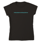 Womens Aqua Merch T-shirt - [farm_afternoons]