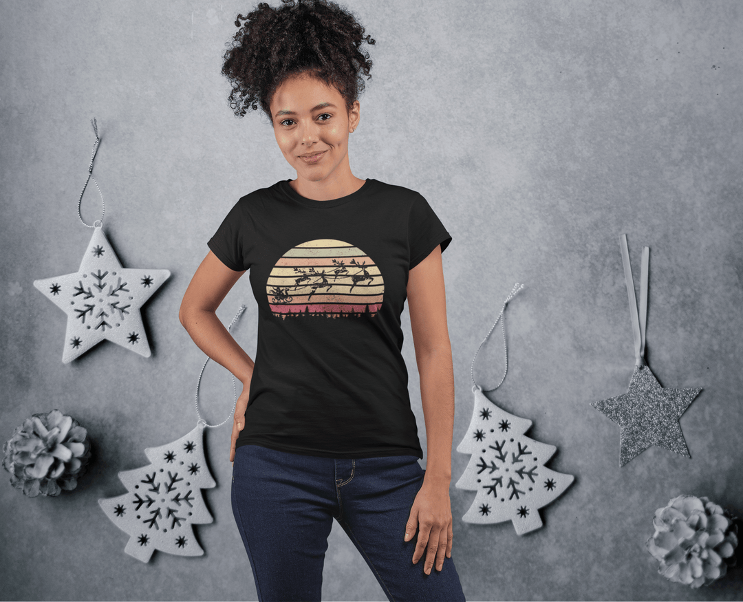 Womens Vintage Christmas T-shirt - [farm_afternoons]