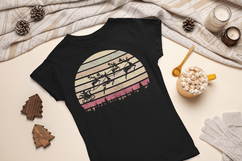 Womens Vintage Christmas T-shirt - [farm_afternoons]
