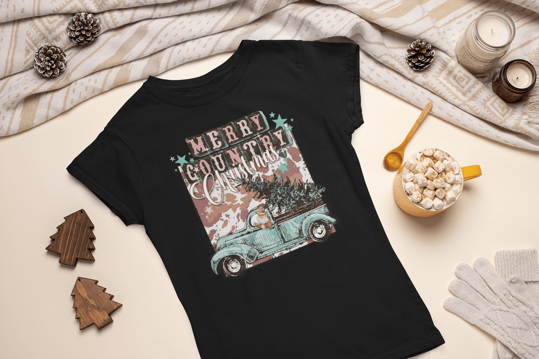 Women's Merry Country Christmas T-shirt - [farm_afternoons]