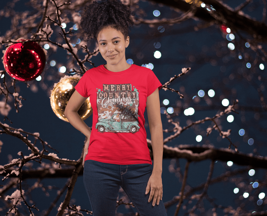 Women's Merry Country Christmas T-shirt - [farm_afternoons]