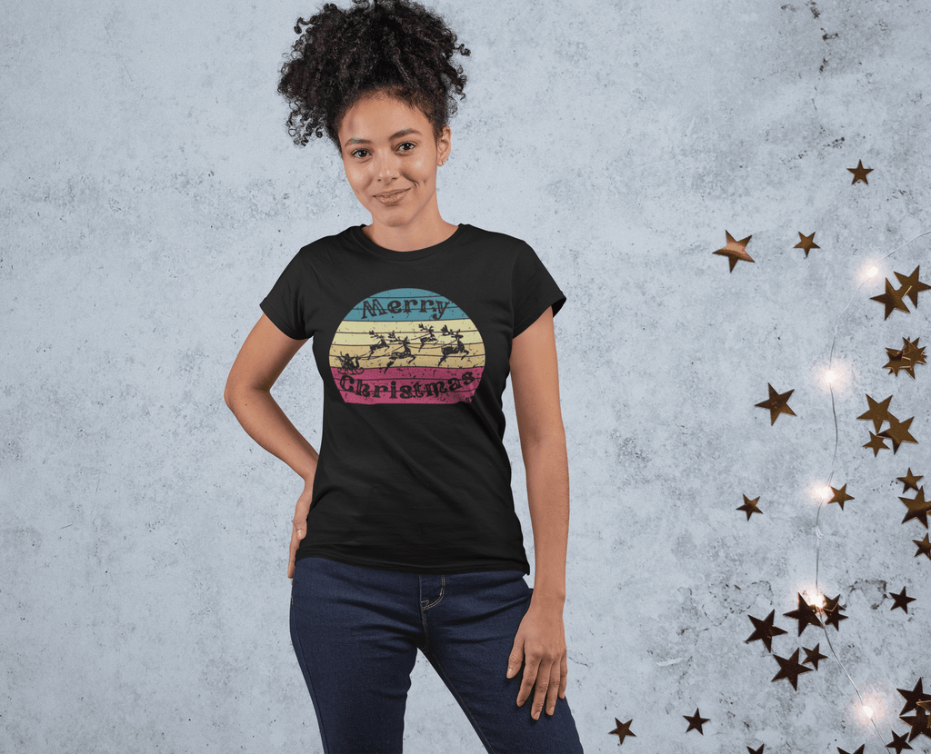 Women's Retro Vintage Christmas T-shirt - [farm_afternoons]