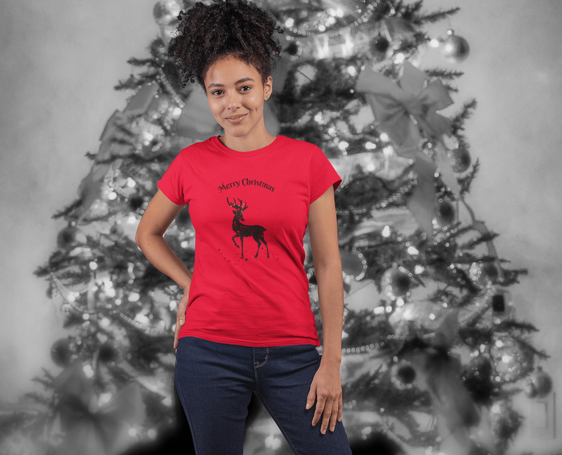 Women's Vintage Reindeer T-shirt - [farm_afternoons]