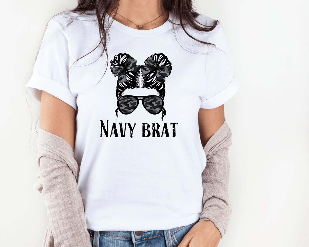 Women's Navy Brat T-shirt - [farm_afternoons]