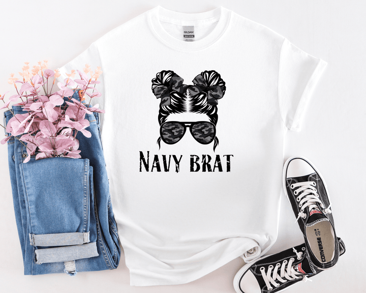 Women's Navy Brat T-shirt - [farm_afternoons]