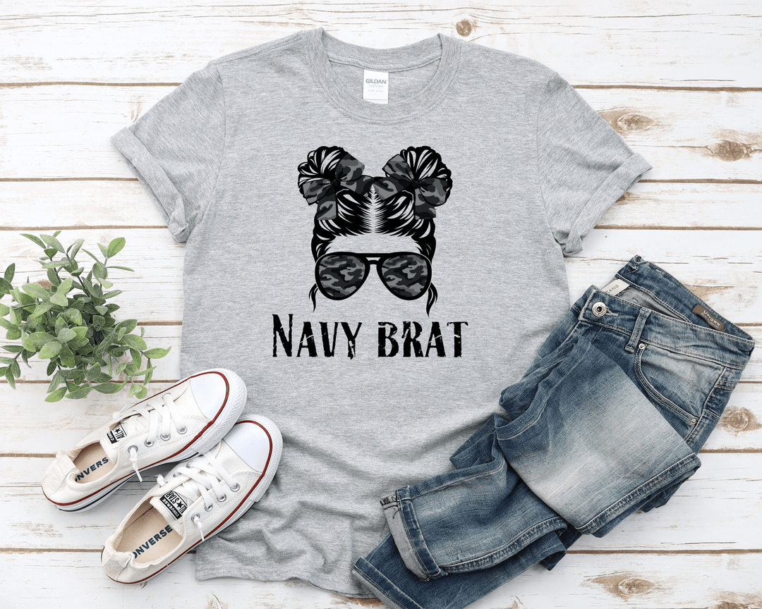 Women's Navy Brat T-shirt - [farm_afternoons]