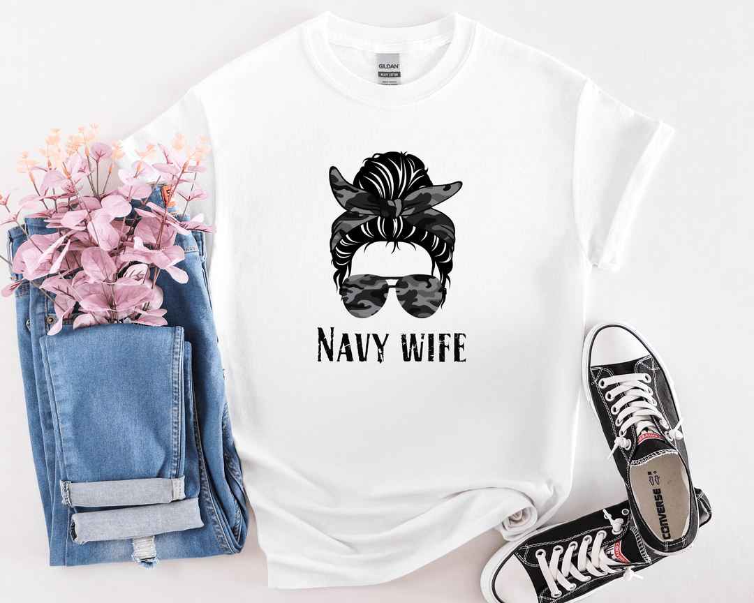 Women's Navy Wife T-shirt - [farm_afternoons]