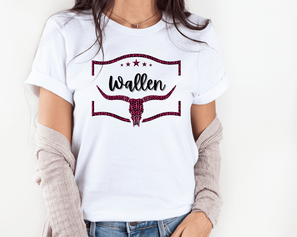Womens Pink Leopard Wallen T-shirt - [farm_afternoons]