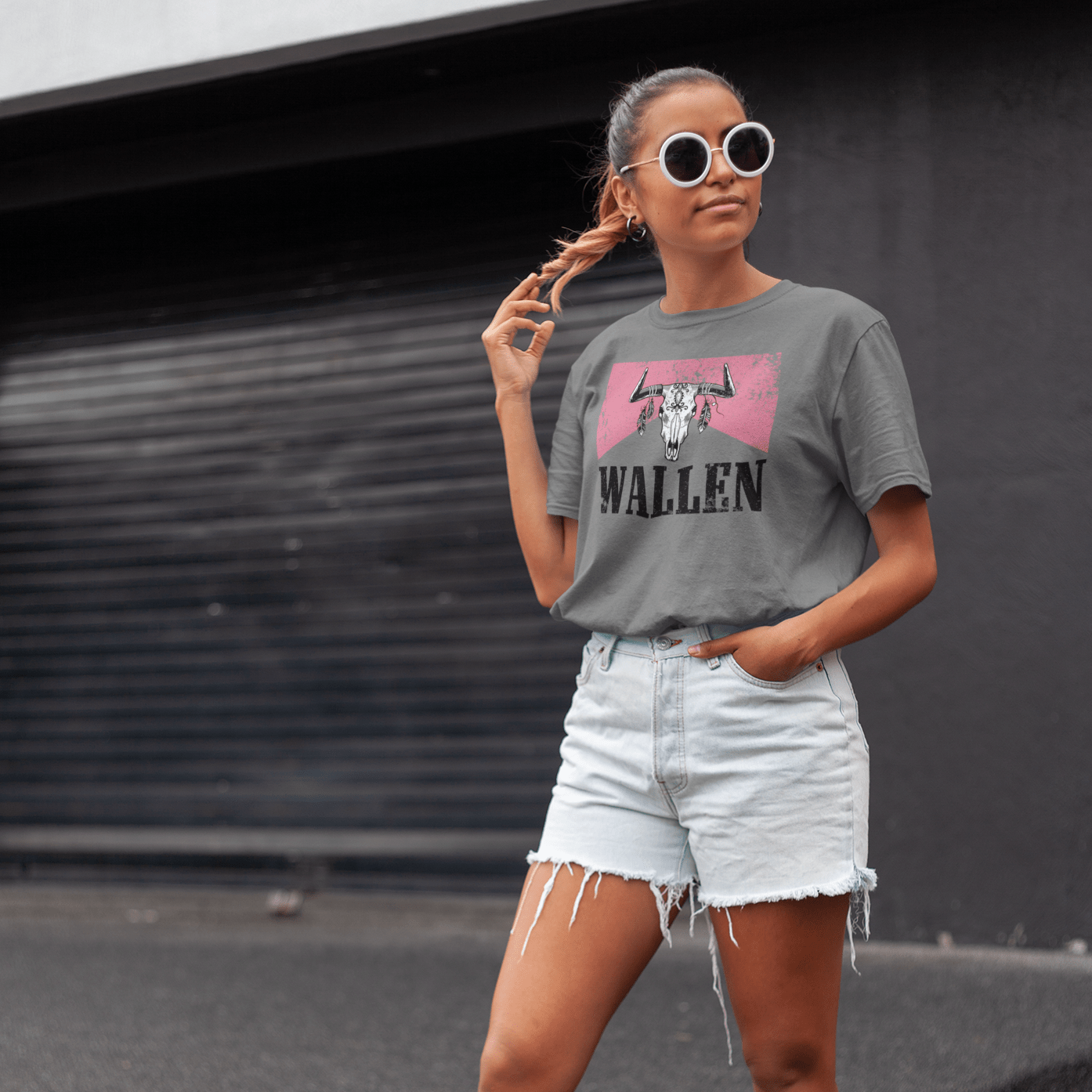 Women's Pink Wallen T-shirt - [farm_afternoons]