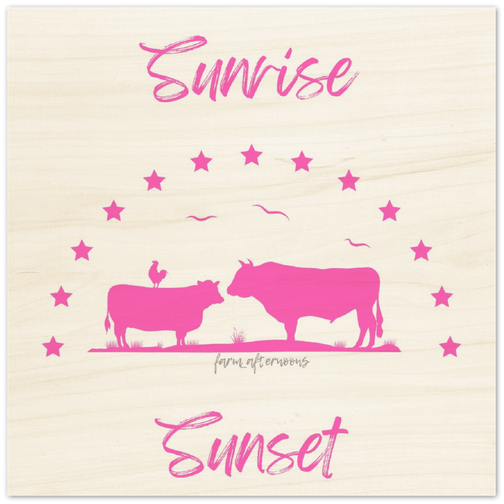 Pink Sunrise Sunset - Wood Prints - [farm_afternoons]