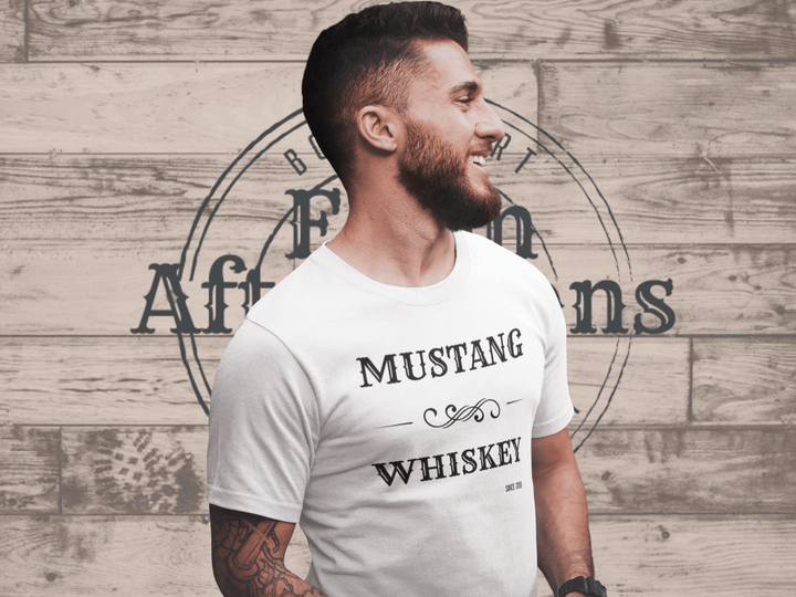 Men's Mustang Whiskey T-shirt - [farm_afternoons]