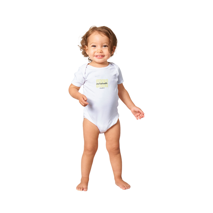 Yellow Strong and Adorable -  Baby Short Sleeve Onesies - [farm_afternoons]