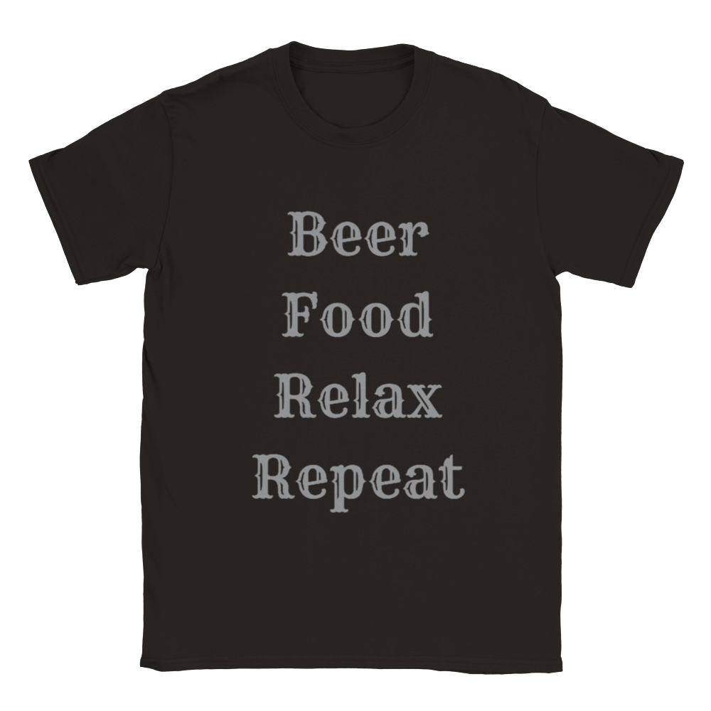 Men's Beer Food Relax Repeat T-shirt - [farm_afternoons]