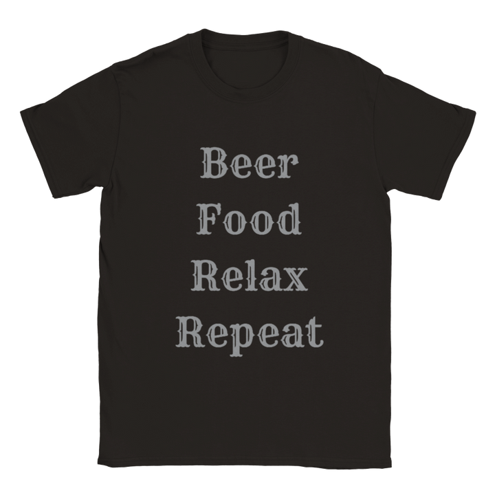 Men's Beer Food Relax Repeat T-shirt - [farm_afternoons]