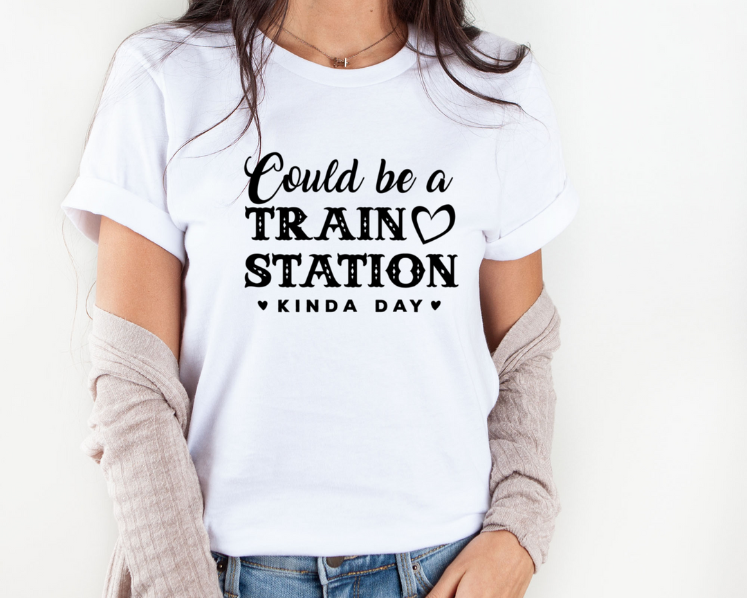 Women's Train Station Tshirt - [farm_afternoons]